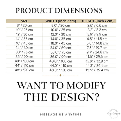 a poster with measurements for different items
