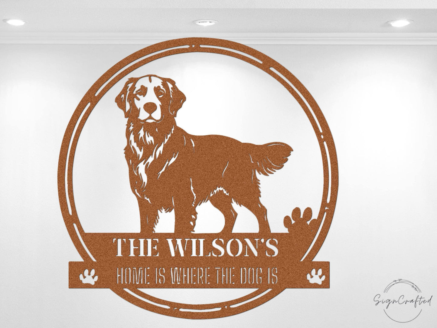 Personalized Metal Dog Breed Sign, Custom Kennel Name Decor, Pet Lover Gift