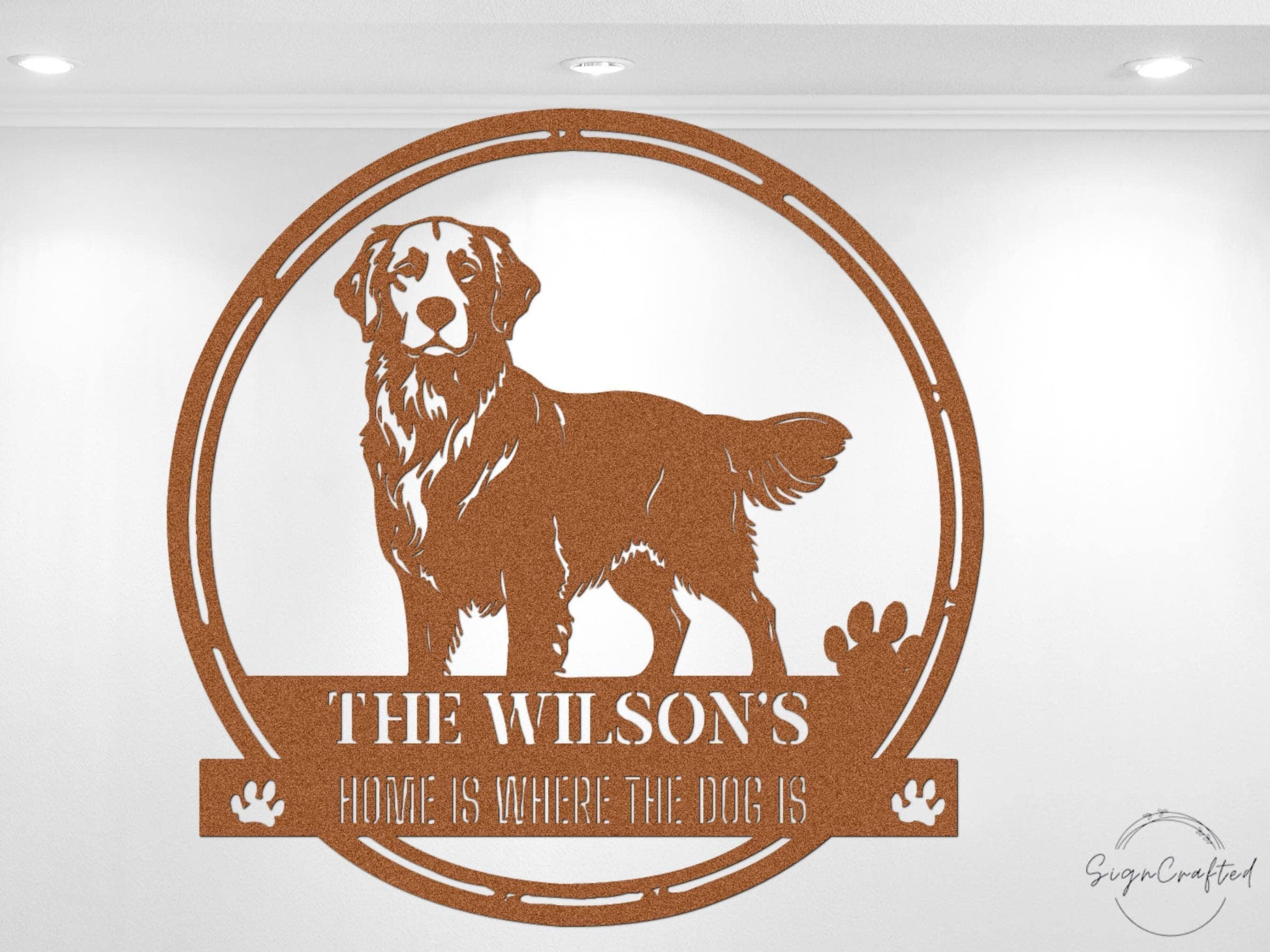 Personalized Metal Dog Breed Sign, Custom Kennel Name Decor, Pet Lover Gift