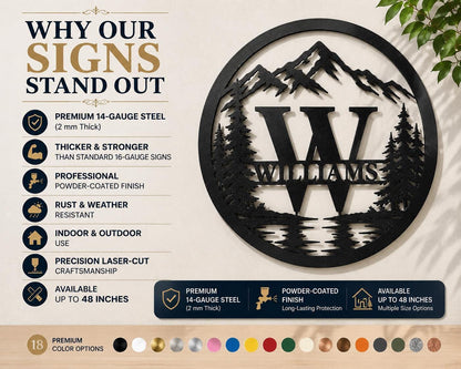 a metal sign that says why our signs stand out