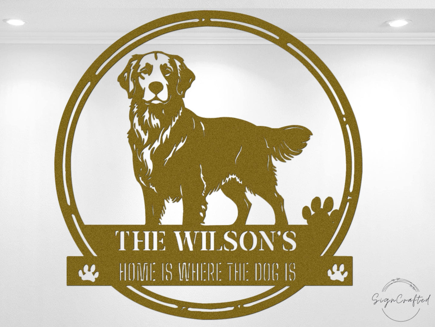 Personalized Metal Dog Breed Sign, Custom Kennel Name Decor, Pet Lover Gift