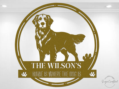 Personalized Metal Dog Breed Sign, Custom Kennel Name Decor, Pet Lover Gift
