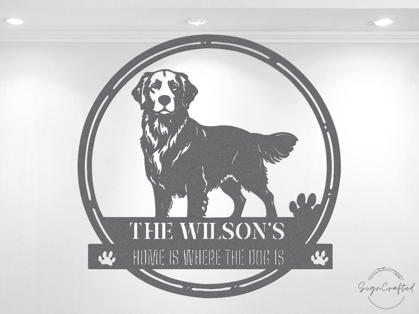 Personalized Metal Dog Breed Sign, Custom Kennel Name Decor, Pet Lover Gift