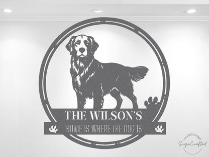 Personalized Metal Dog Breed Sign, Custom Kennel Name Decor, Pet Lover Gift