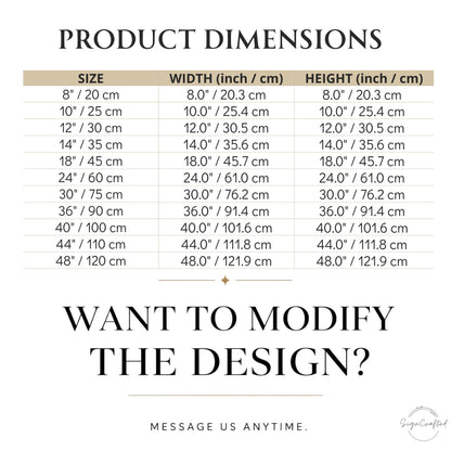 a white poster with a line of measurements