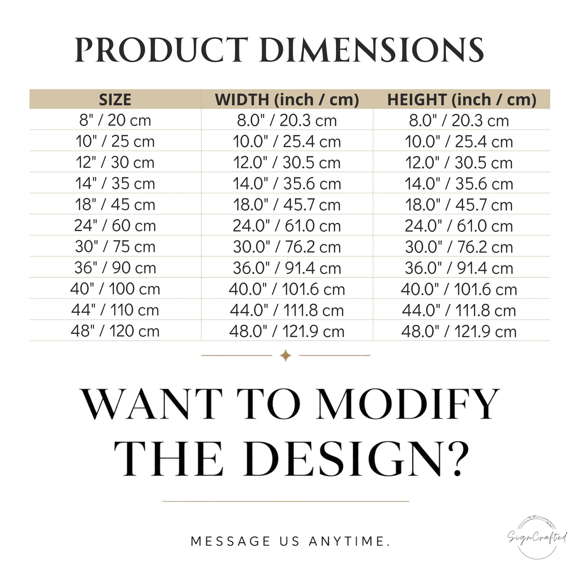a white poster with a line of measurements