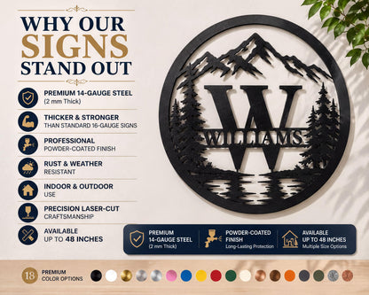 a metal sign that says why our signs stand out